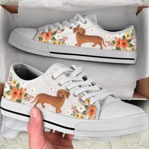 Dachshund Dog Embroidery Floral Low Top Shoes&hellip;