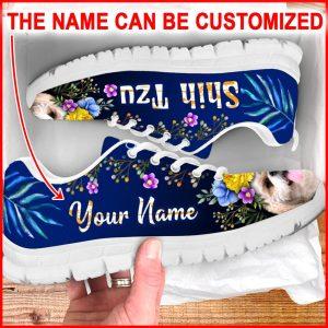 Dog Sneaker, Custom Shih Tzu Dog Lover Shoes Flower Power Sneaker Walking Shoes, Dog Shoes Running, Dog Shoes Near Me