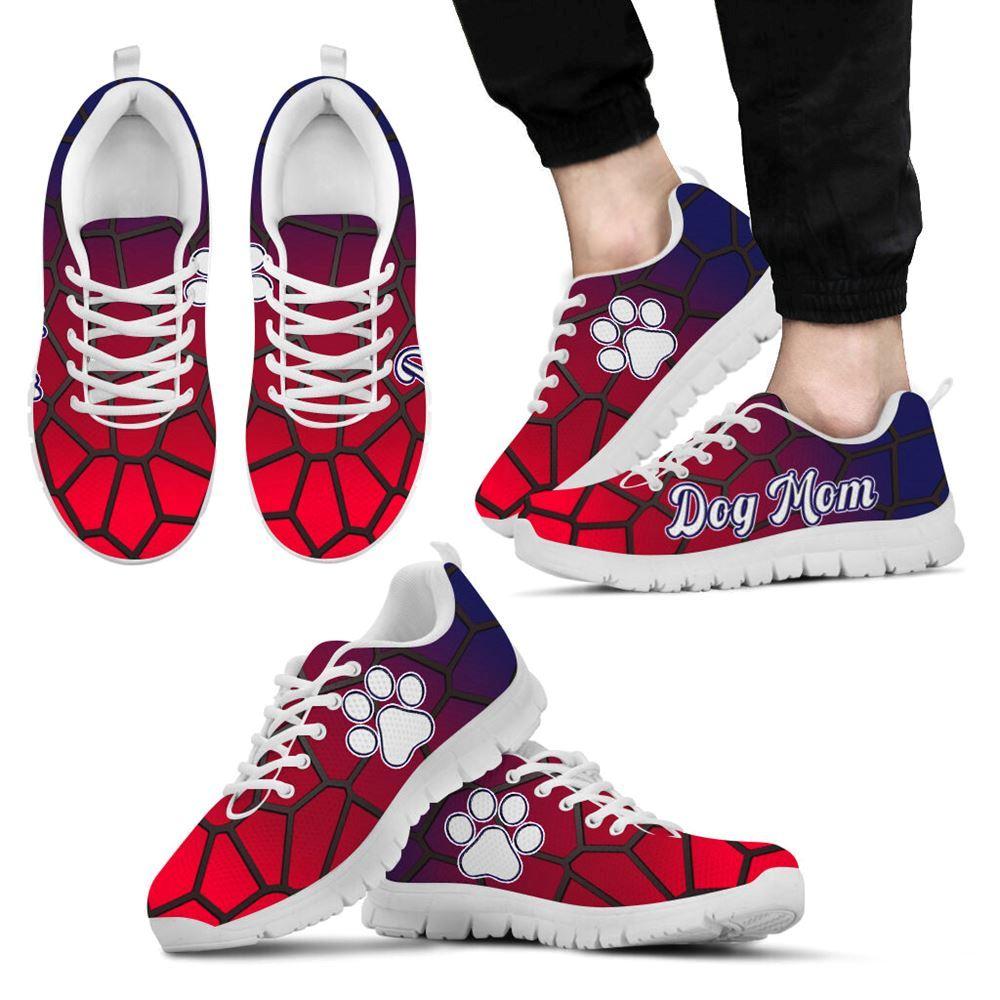 Dog Sneaker, Dog Mom Shoes Line Art Red Blue Sneaker Walking Shoes, Dog Shoes Running, Dog Shoes Near Me