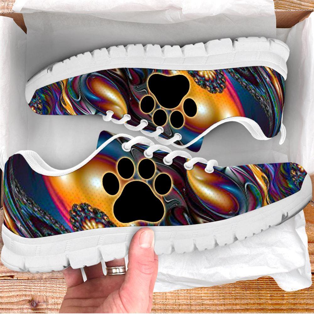 Dog Sneaker, Dog Paw Icon Print Shoes Colorful Sneaker Walking Shoes, Dog Shoes Running, Dog Shoes Near Me