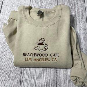 Embroidered Sweatshirts, Beachwood Cafe Embroidered Sweatshirt, Women’s Embroidered Sweatshirts