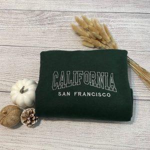 Embroidered Sweatshirts, California San Francisco Embroidered Sweatshirt, Women’s Embroidered Sweatshirts