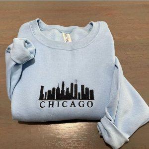 Embroidered Sweatshirts, Chicago Embroidered Sweatshirt, Illinois Sweatshirts,, Women’s Embroidered Sweatshirts