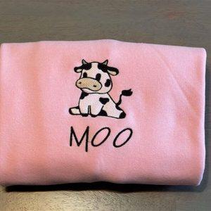 Embroidered Sweatshirts Cow Sitting Embroidered Sweatshirt Women s Embroidered Sweatshirts 3 tjjyva.jpg