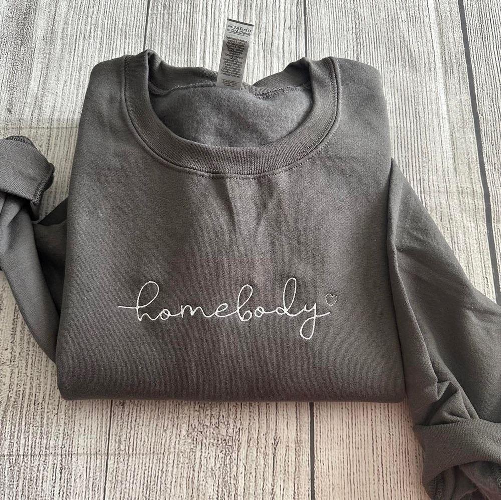 Embroidered Sweatshirts, Homebody Embroidered Sweatshirts, Women’s Embroidered Sweatshirts