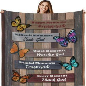 Every Moment Thank God Christian Quilt Blanket,&hellip;