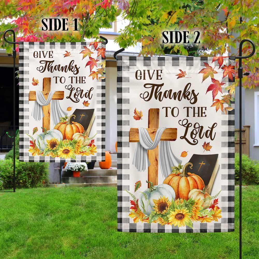 Fall Flag Give Thanks to The Lord Thanksgiving Flag – Thanksgiving Flag Outdoor Decoration
