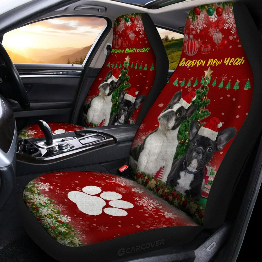 French Bulldogs Christmas Dog Car Seat Covers, Christmas Car Seat Covers