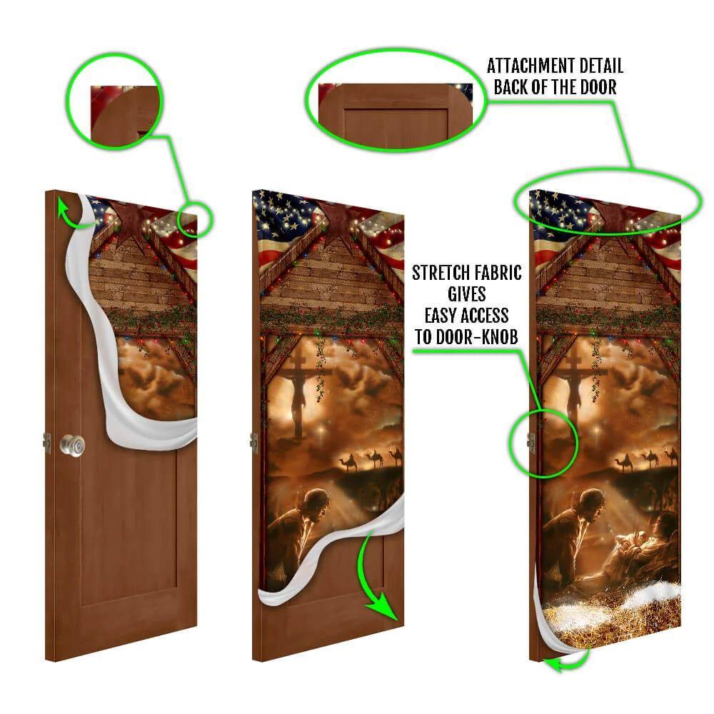 From The Manger To The Cross Door Cover, Jesus Door Cover, Christian Home Decor, Gift For Christian