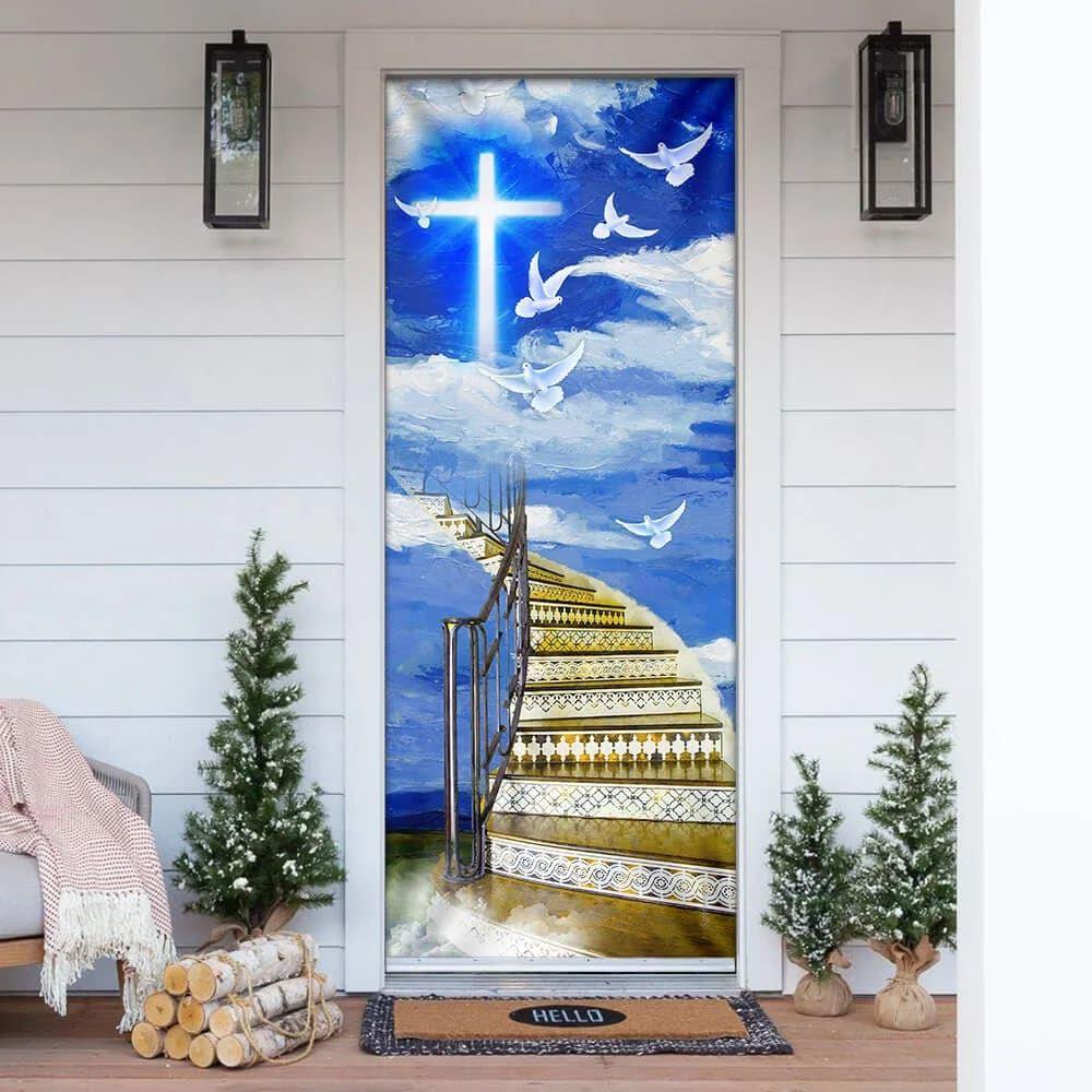 Go To Heaven Jesus Door Cover, Christian Home Decor, Gift For Christian