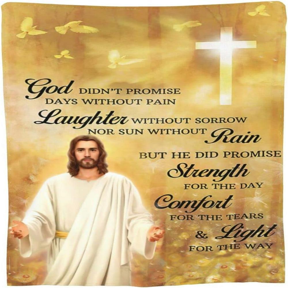 God Didn’t Promise Days Without Pain Christian Quilt Blanket, Christian Blanket Gift For Believers