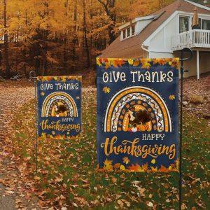 Happy Thanksgiving Rainbow Give Thanks Flag –&hellip;