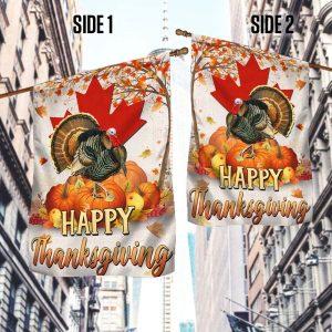 Happy Thanksgiving, Turkey Pumpkin Harvest Canada Flag&hellip;