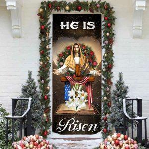 He Is Risen Jesus Christ Door Cover, Christian Home Decor, Gift For Christian