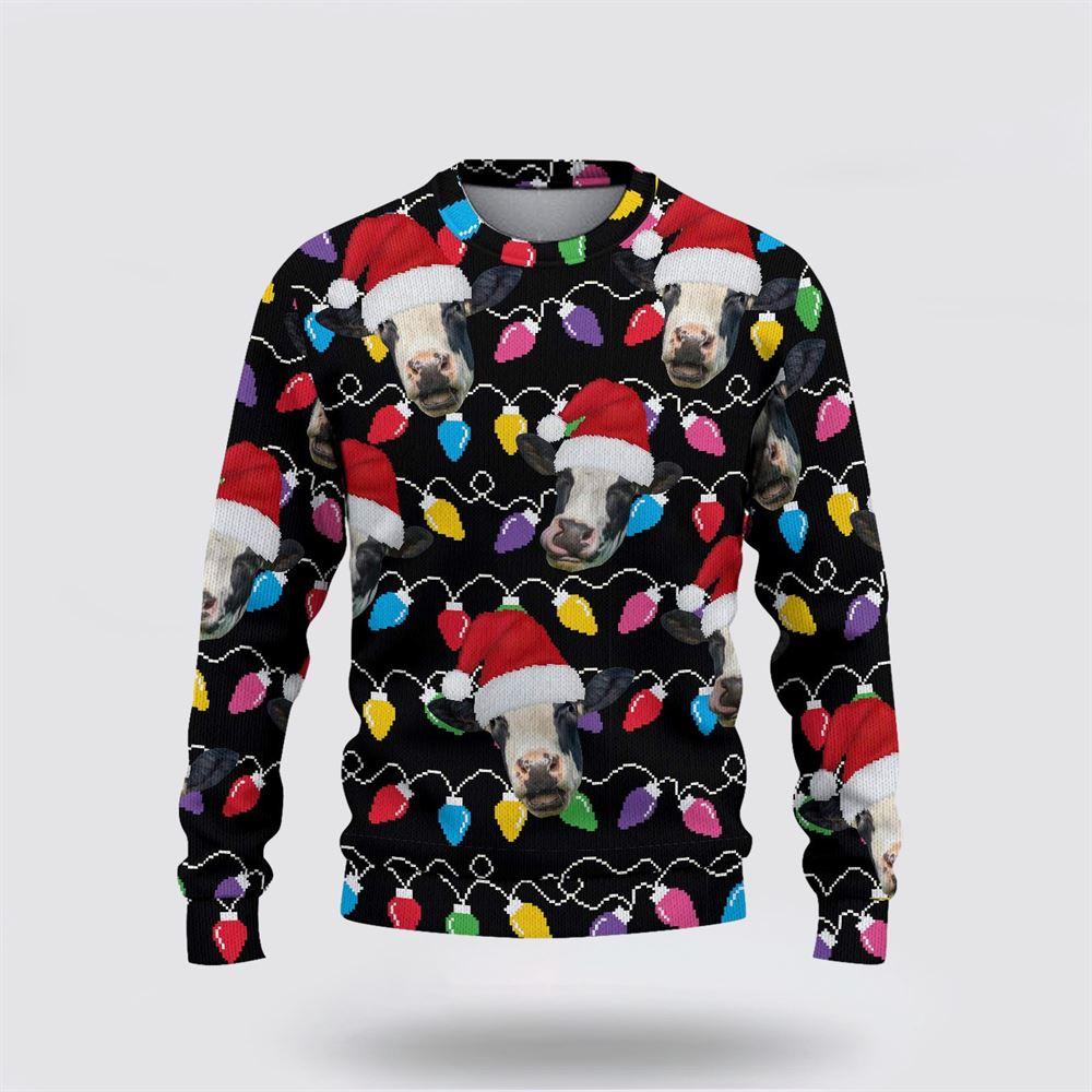 Holstein Christmas Ugly Sweater, Gifts For Farmers, Rural Lovers