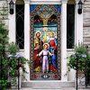 Holy Mary Stained Glass Door Cover, Gift For Christian