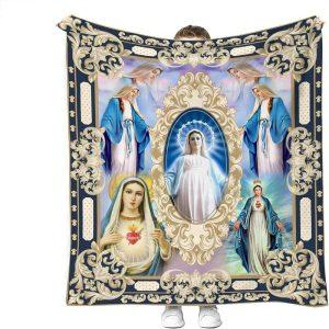 Honor Mother Mary Christian Quilt Blanket, Christian&hellip;