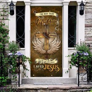 I Need Jesus Door Cover, Christian Home Decor, Gift For Christian