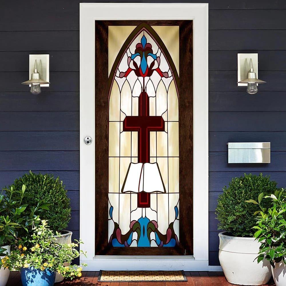 Jesus Christ Cross Door Cover, Christian Home Decor, Gift For Christian
