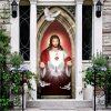 Jesus Christ Family Door Cover, Christian Home Decor, Gift For Christian