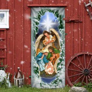 Jesus Christ Is Born Family Nativity Night Door Cover Gift For Christian 3 jhfc0j.jpg