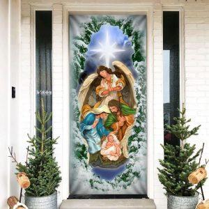 Jesus Christ Is Born Family Nativity Night Door Cover Gift For Christian 4 faltrs.jpg