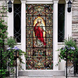 Jesus Christ Stained Glass Door Cover Christian Home Decor Gift For Christian 2 wl7mub.jpg