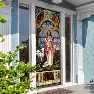 Jesus Christ the Good Shepherd Door Cover Christian Home Decor Gift For Christian 2 cwpoae.jpg