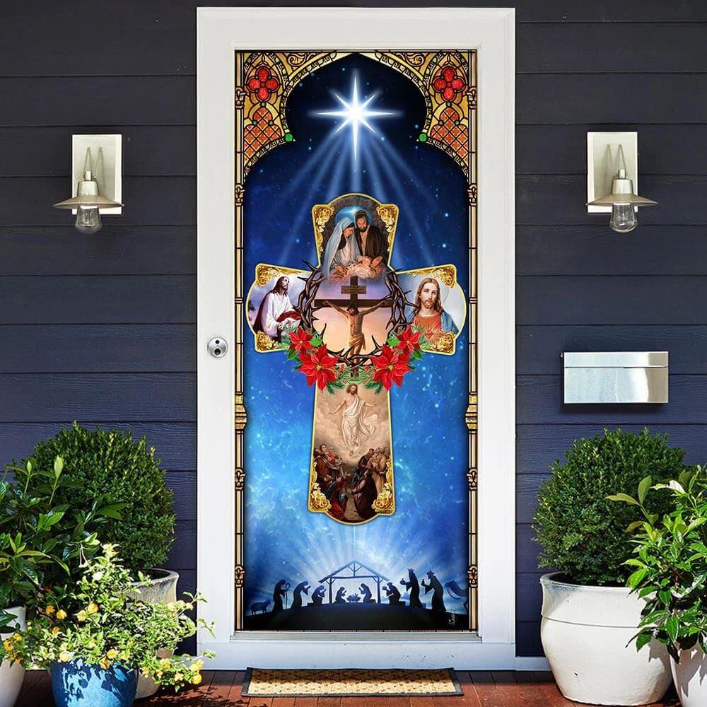 Jesus Christian Cross Door Cover, Christian Home Decor, Gift For Christian