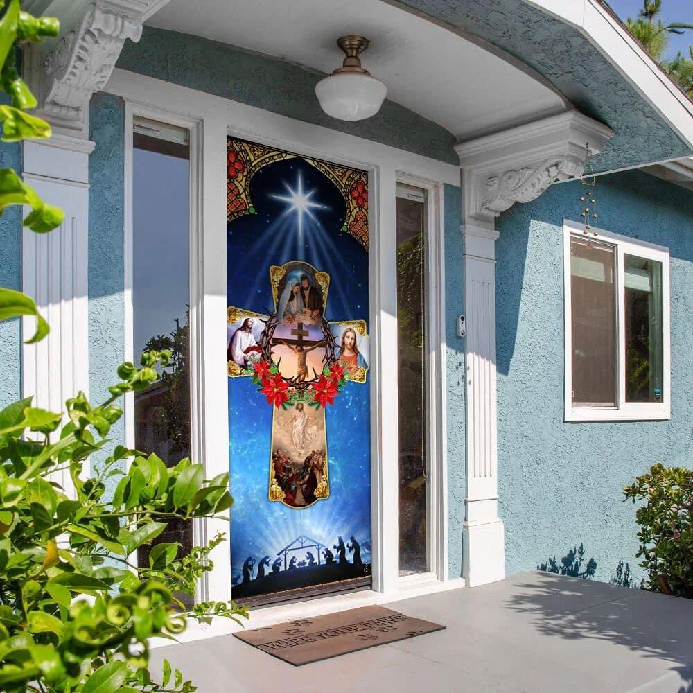 Jesus Christian Cross Door Cover, Christian Home Decor, Gift For Christian