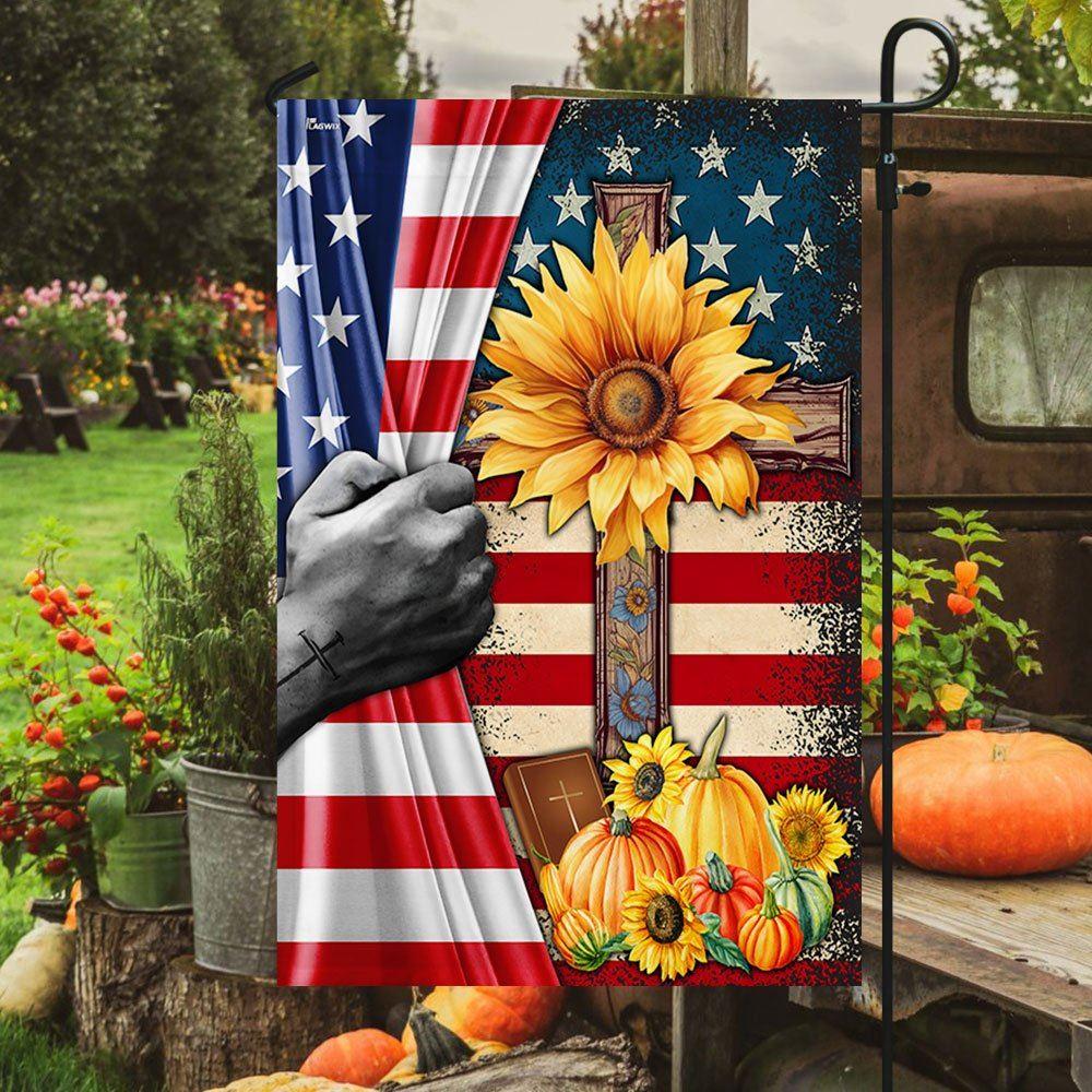 Jesus Christian Cross Thanksgiving Halloween Pumpkins Flag – Thanksgiving Flag Outdoor Decoration