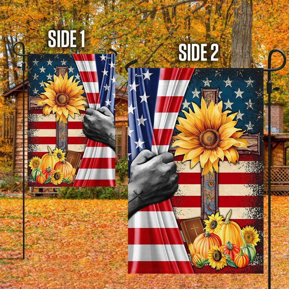 Jesus Christian Cross Thanksgiving Halloween Pumpkins Flag – Thanksgiving Flag Outdoor Decoration