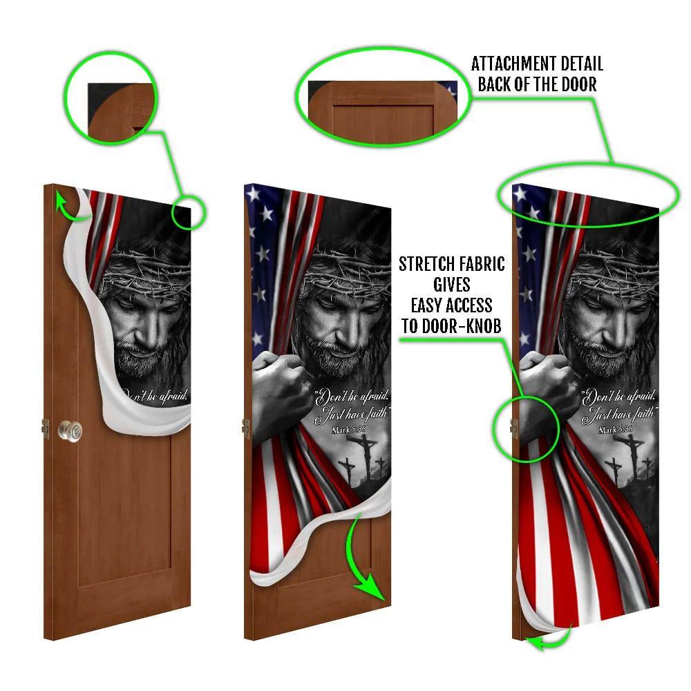 Jesus Christian Don’t Be Afraid Just Have Faith Door Cover, Gift For Christian Jesus Christian Don’t Be Afraid Just Have Faith Door Cover, Gift For Christian