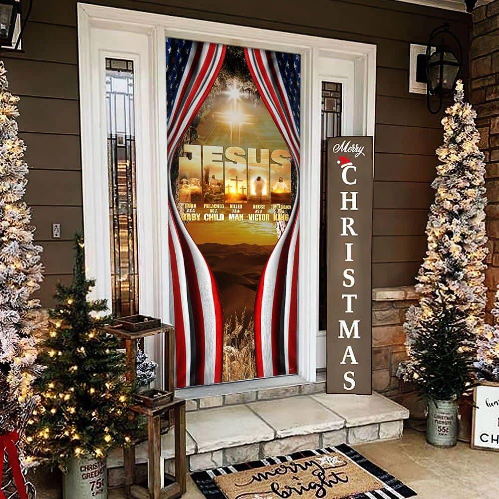 Jesus Door Cover Coming Back As A King, Christian Home Decor, Gift For Christian Jesus Door Cover Coming Back As A King, Christian Home Decor, Gift For Christian