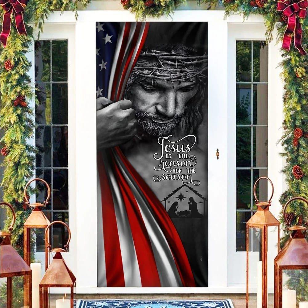 Jesus Door Cover, Jesus Is The Reason For The Season, Gift For Christian