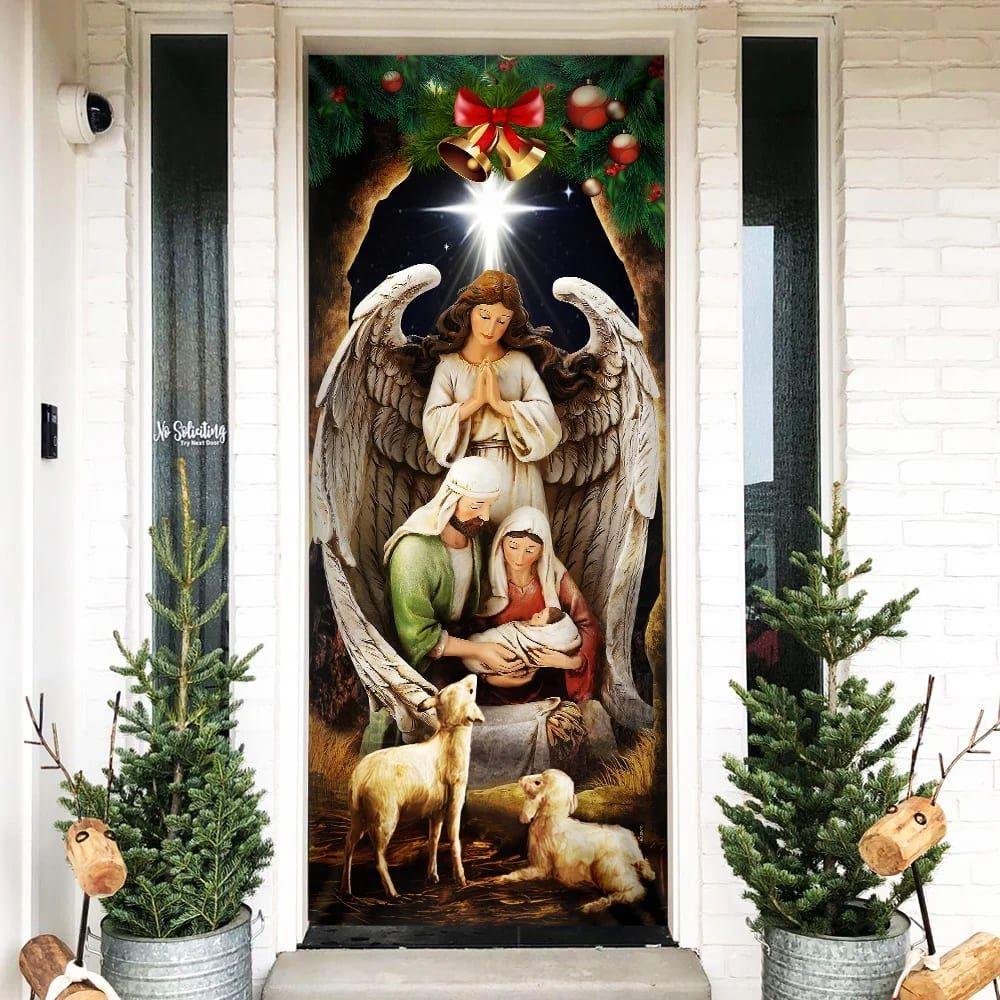 Jesus Is Born Christmas Door Cover, Jesus Door Cover, Gift For Christian