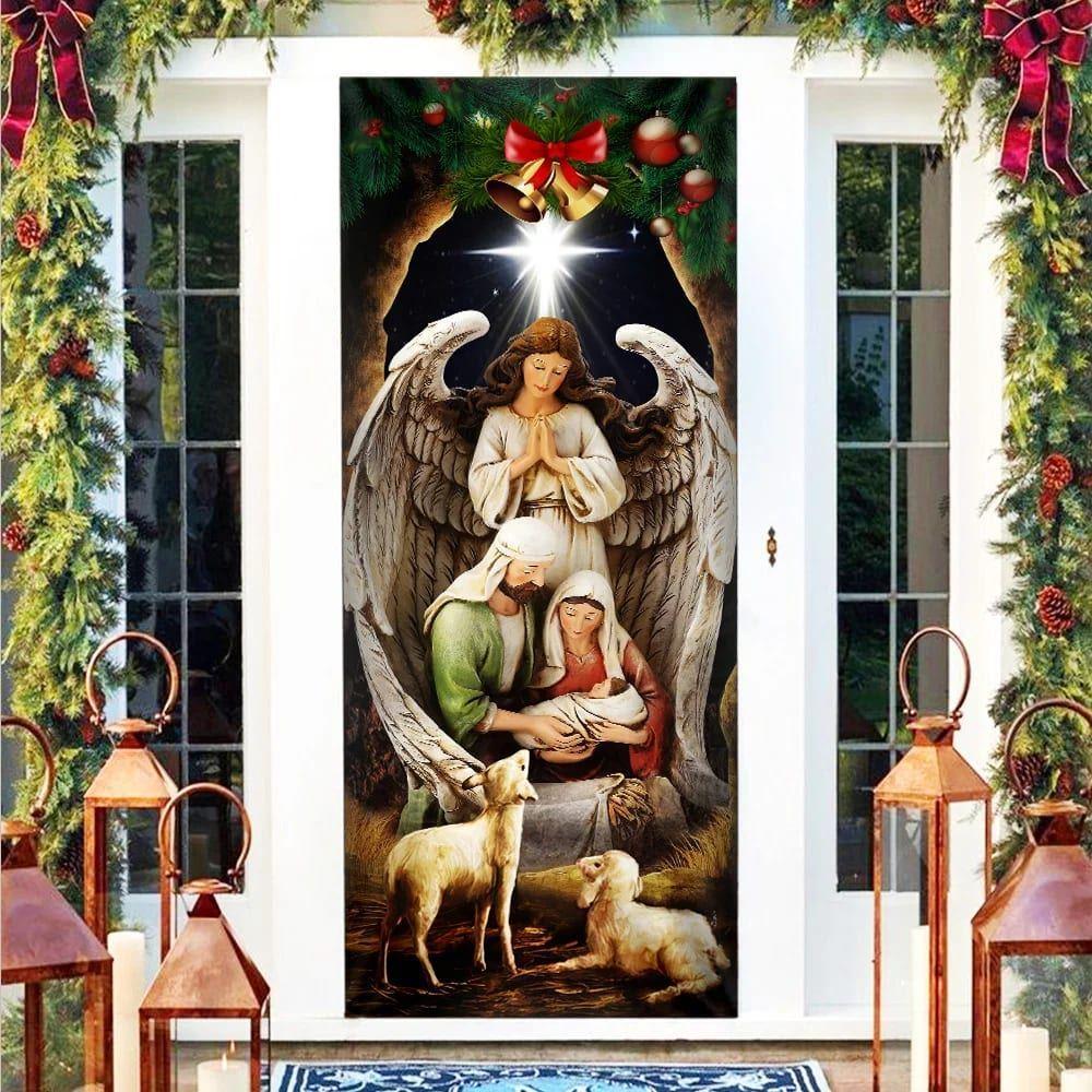 Jesus Is Born Christmas Door Cover, Jesus Door Cover, Gift For Christian