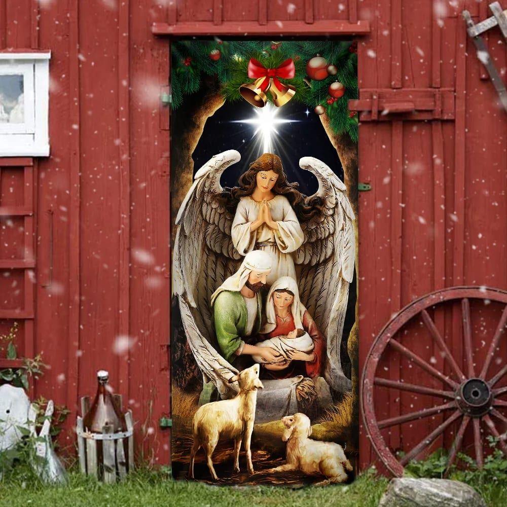 Jesus Is Born Christmas Door Cover, Jesus Door Cover, Gift For Christian