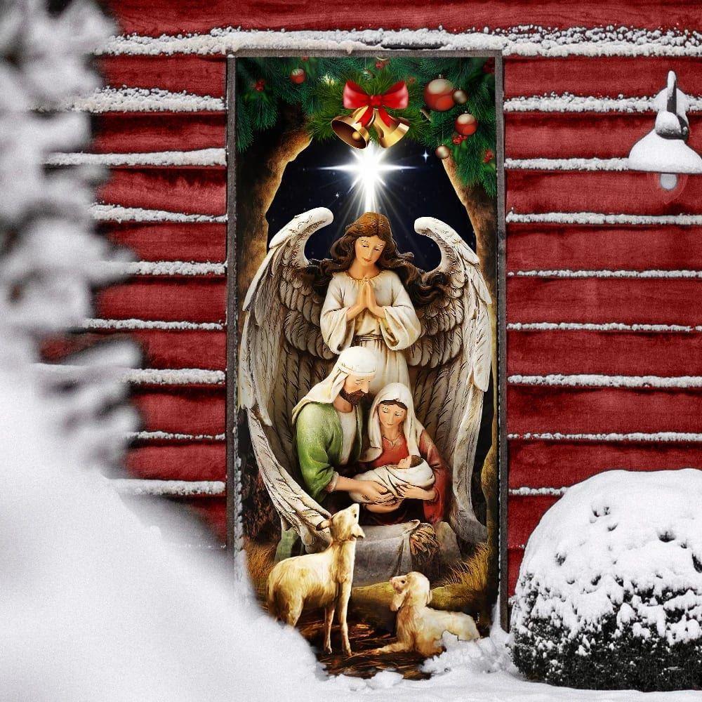Jesus Is Born Christmas Door Cover, Jesus Door Cover, Gift For Christian