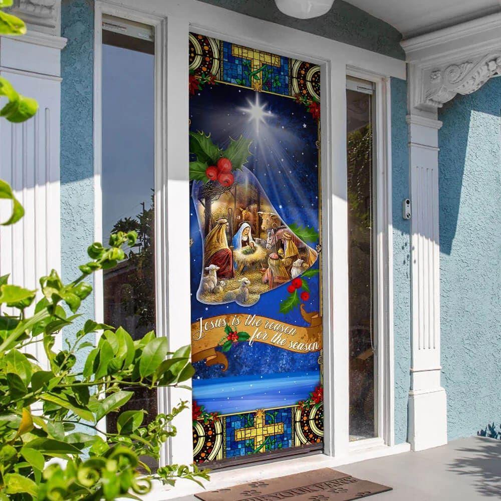 Jesus Is Born Door Cover, Christian Home Decor, Gift For Jesus Lover