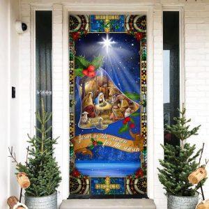Jesus Is Born Door Cover Christian Home Decor Gift For Jesus Lover 3 iccbfc.jpg