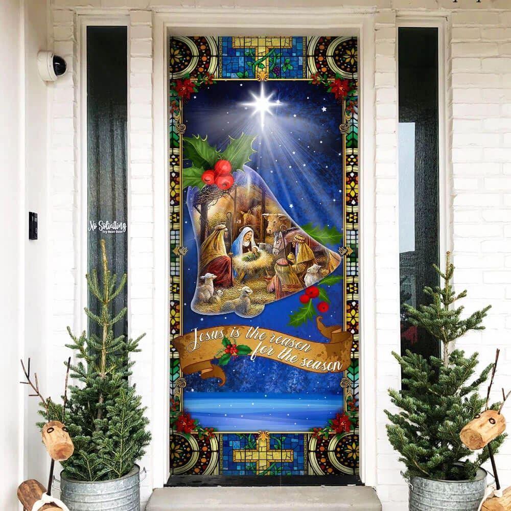 Jesus Is Born Door Cover, Christian Home Decor, Gift For Jesus Lover
