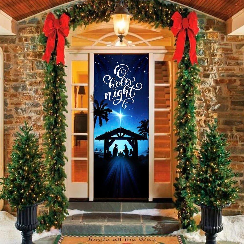 Jesus Is Born Door Cover, Christmas Silent Night Door Cover, Jesus Door Cover, Gift For Christian