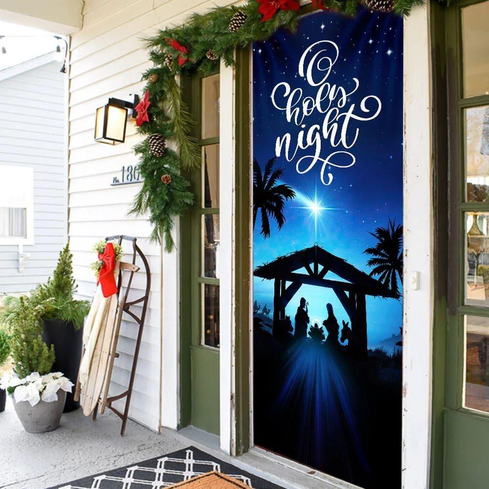 Jesus Is Born Door Cover, Christmas Silent Night Door Cover, Jesus Door Cover, Gift For Christian