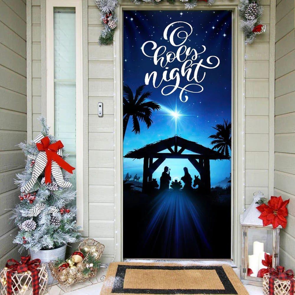 Jesus Is Born Door Cover, Christmas Silent Night Door Cover, Jesus Door Cover, Gift For Christian