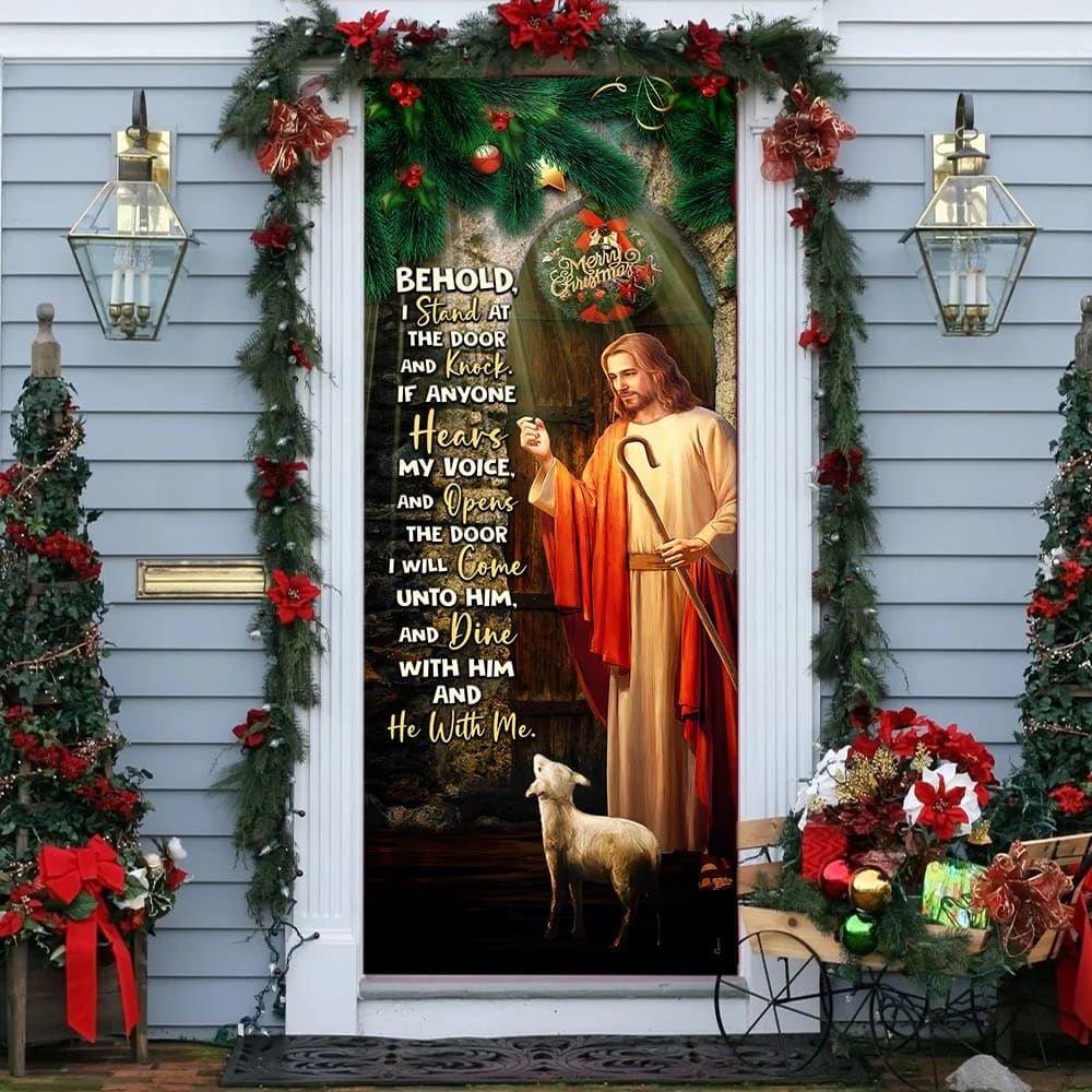 Jesus Is Knocking At The Door, Jesus Christ Door Cover, Gift For Christian