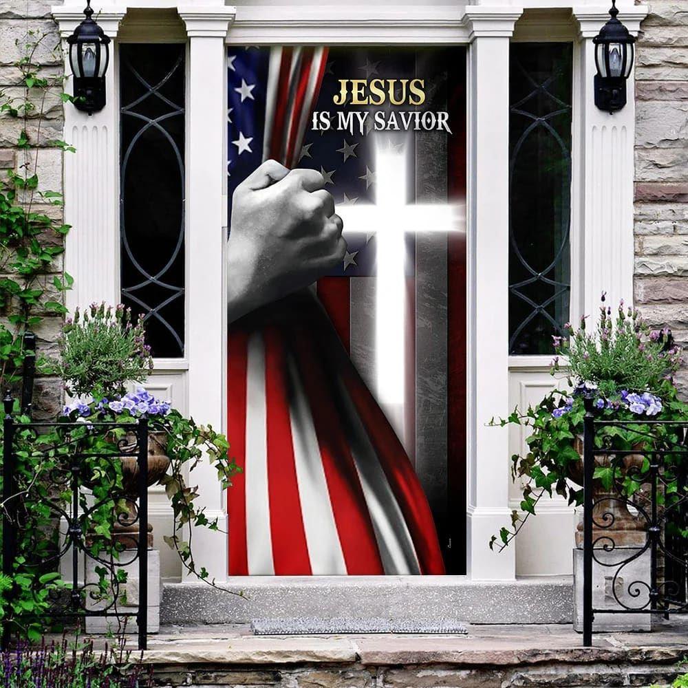 Jesus Is My Savior Door Cover, Christian Home Decor, Gift For Christian