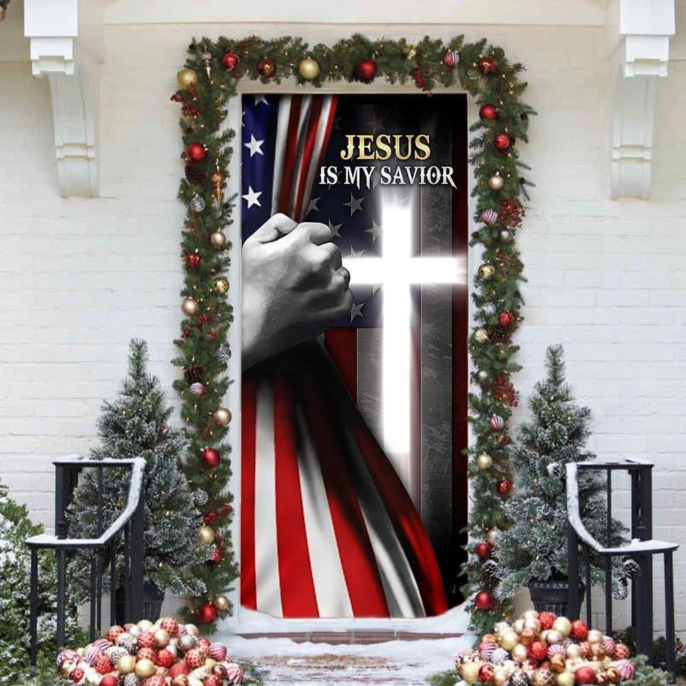 Jesus Is My Savior Door Cover, Christian Home Decor, Gift For Christian