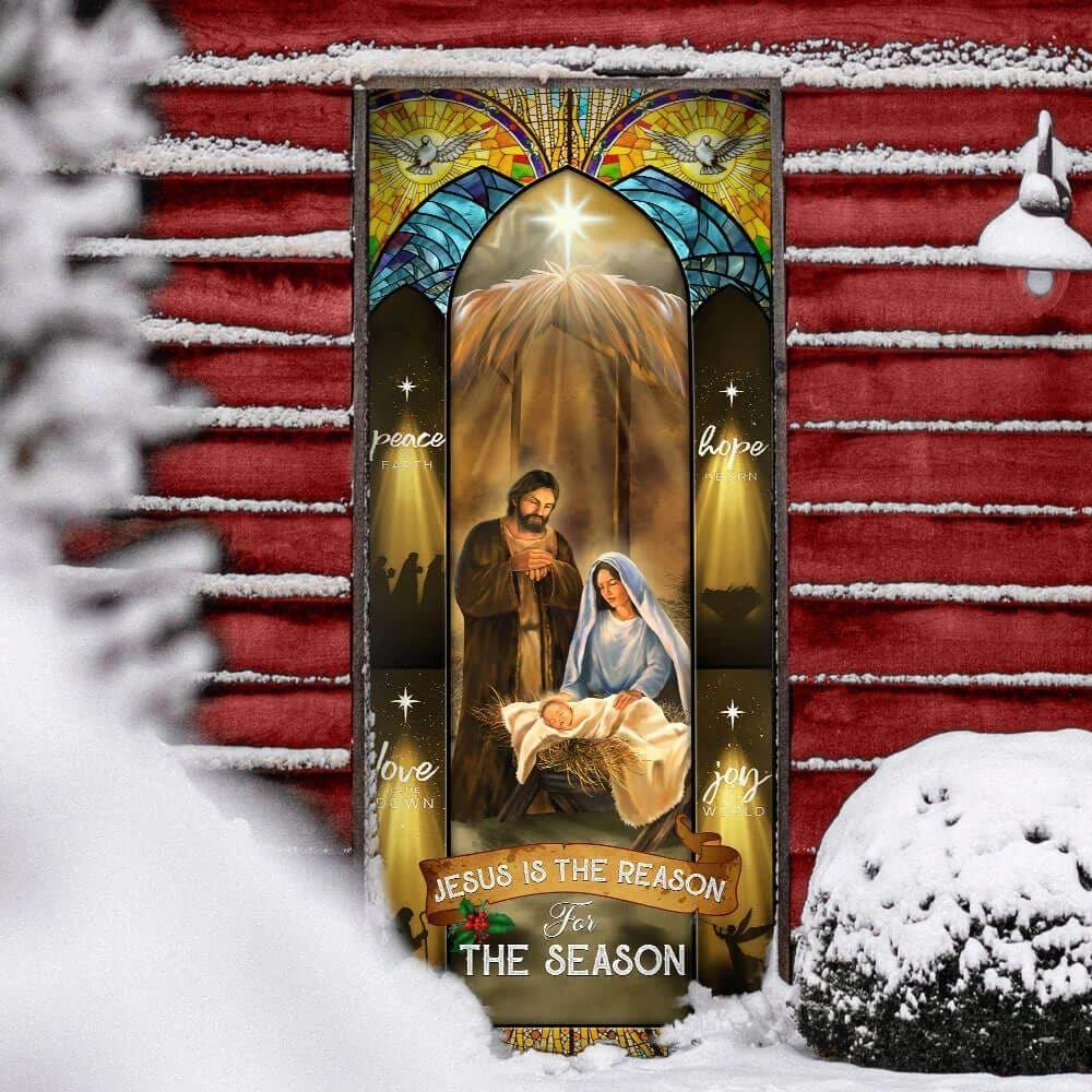 Jesus Is The Reason For The Season Christmas Door Cover, Gift For Christian