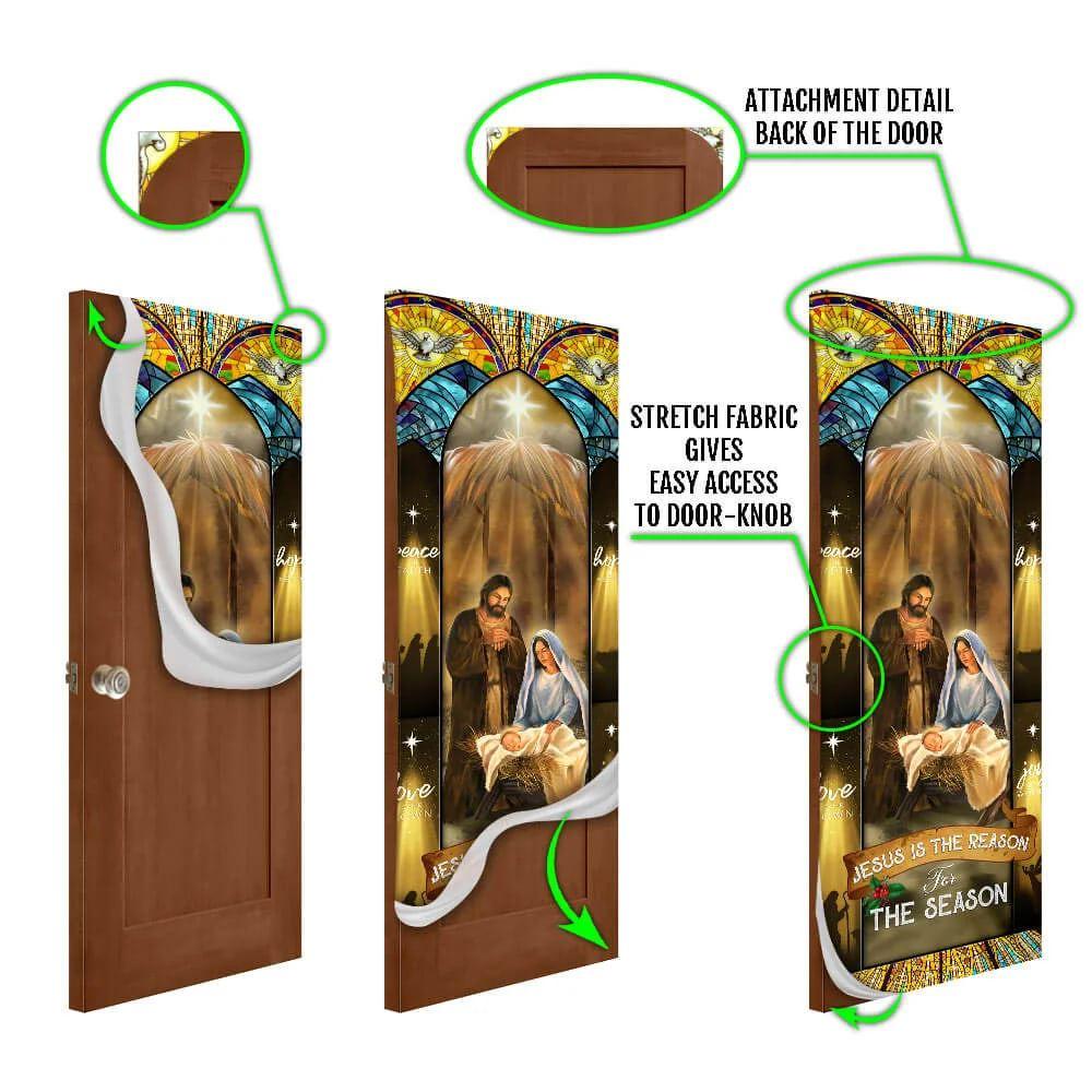 Jesus Is The Reason For The Season Christmas Door Cover, Gift For Christian